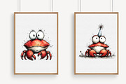 Quirky Funny Crab Clipart, an Illustration by Libby Wishes (Thumbnail 3 of 6)
