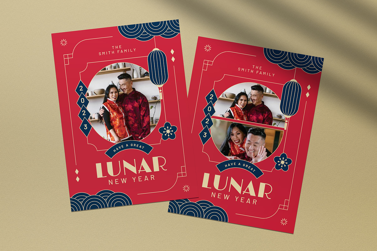 Lunar New Year Greeting Card, a Card Template by graphicook (Photo 3 of 4)