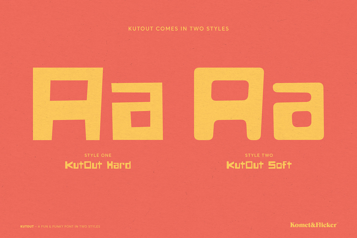 KutOut - A Fun & Funky Font, a Sans Serif Font by Komet & Flicker (Photo 10 of 12)