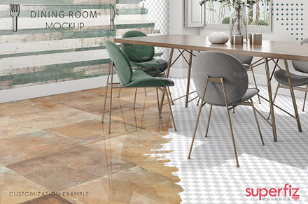 Wall&Floor Mockup Dining Room Scene