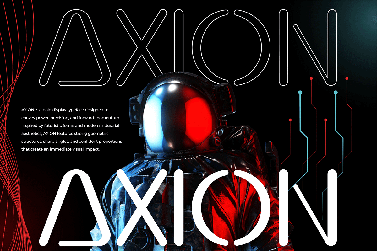 Axion - Bold Display Typeface, a Sans Serif Font by overlaytemplates (Photo 1 of 5)