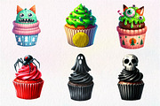 Halloween Scary Cupcake Clipart, an Illustration by Dream Creation (Thumbnail 6 of 7)