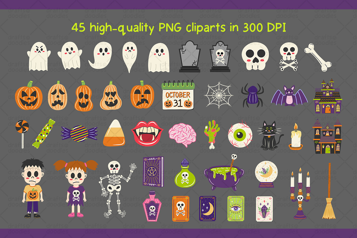 Halloween Night Graphic Set, a Pattern Graphic by Drafts n Doodles (Photo 2 of 6)