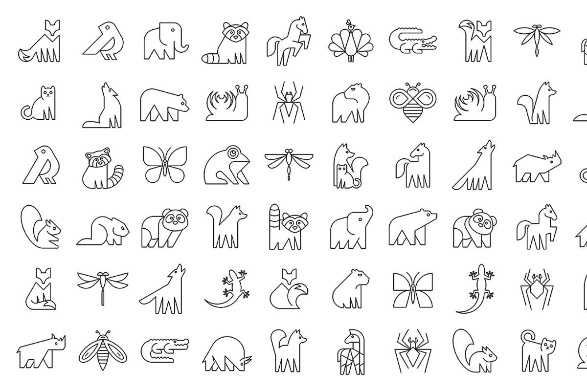 Animals logos collection + pattern, an Object Graphic by NataliiaVolyk (Photo 5 of 11)