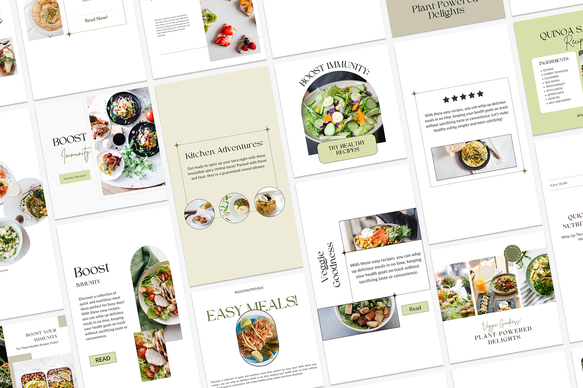 Minimal Food Canva Instagram Set, a Social Media Template by VeliusCreativeStudio (Photo 6 of 10)