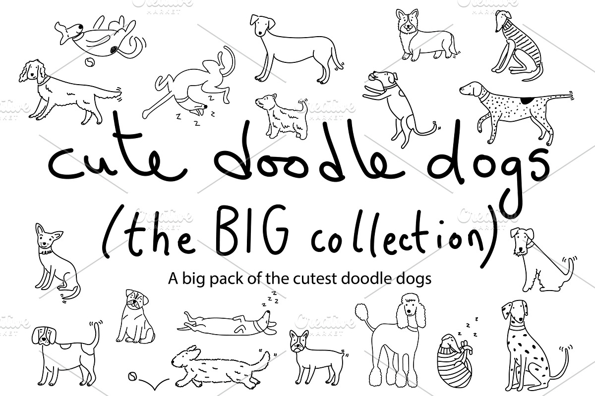 Cute doodle dogs (big collection), an Animal Illustration by Liz Pengilley Studio (Photo 1 of 23)