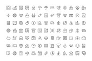 140 Banking and Finance Line Icons, an Outline Icon by Vectors Market (Thumbnail 2 of 3)