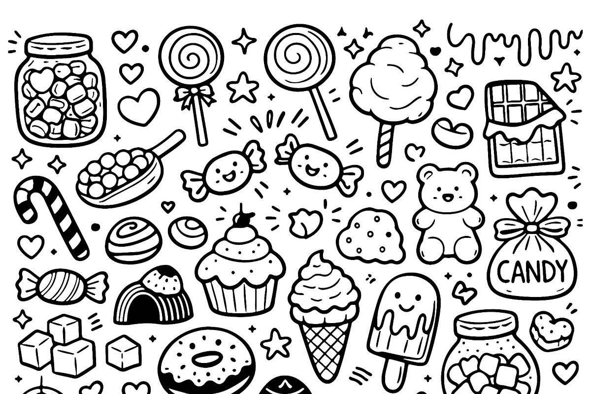 Hand drawn candy collection. Doodle, an Object Illustration by Voodz_shop (Photo 3 of 3)
