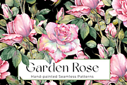 Watercolor Garden Rose Patterns, a Pattern Graphic by Jeanna Draw (Thumbnail 1 of 12)