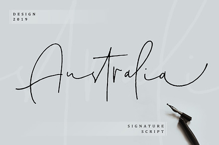 Australia Signature Script, a Script Font by Dhan Studio