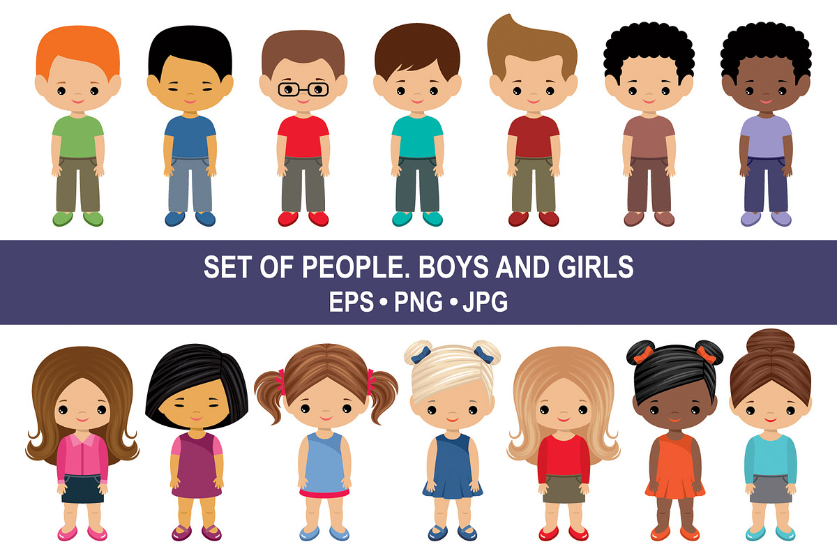 Little girls and boys, an Education Illustration by Gurza SHOP (Photo 1 of 2)