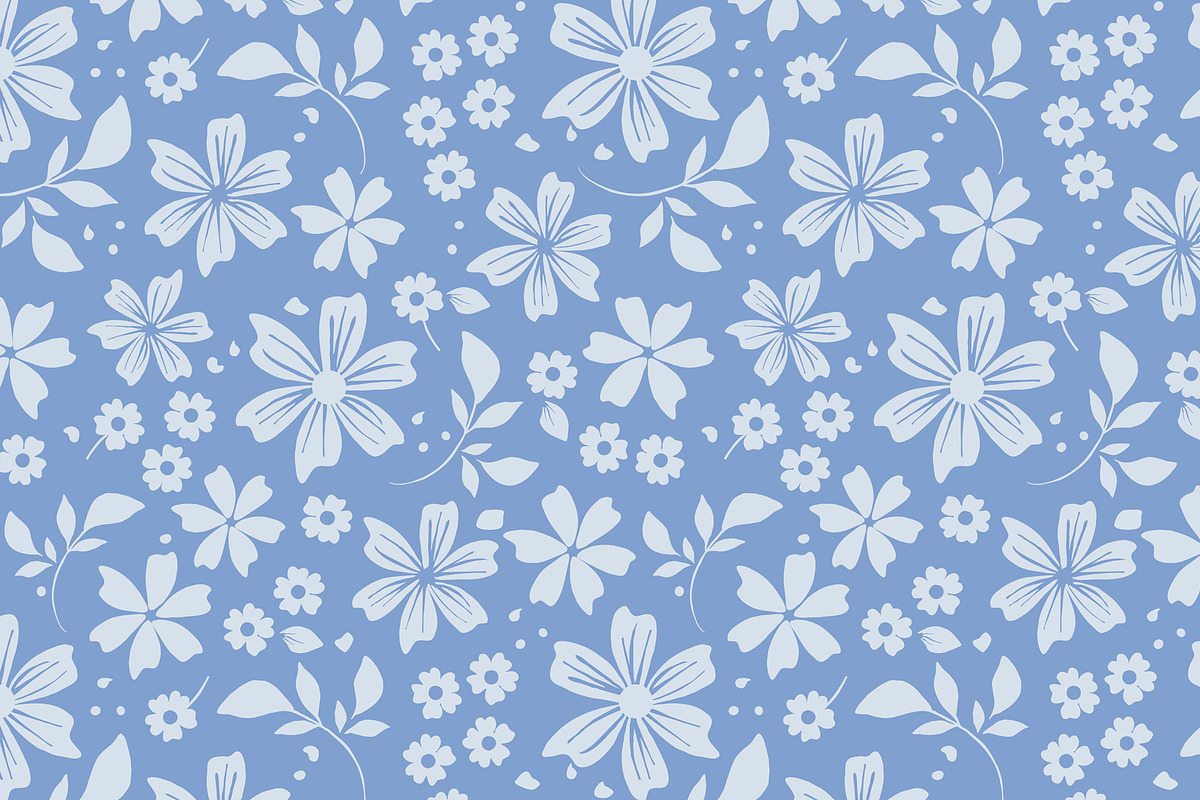 Delicate Blue and White Floral, a Pattern Graphic by Sharon Schwalbe (Photo 6 of 6)