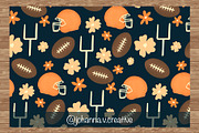 Floral Football Seamless Pattern, a Sport Illustration by Johanna V. Creative (Thumbnail 4 of 6)