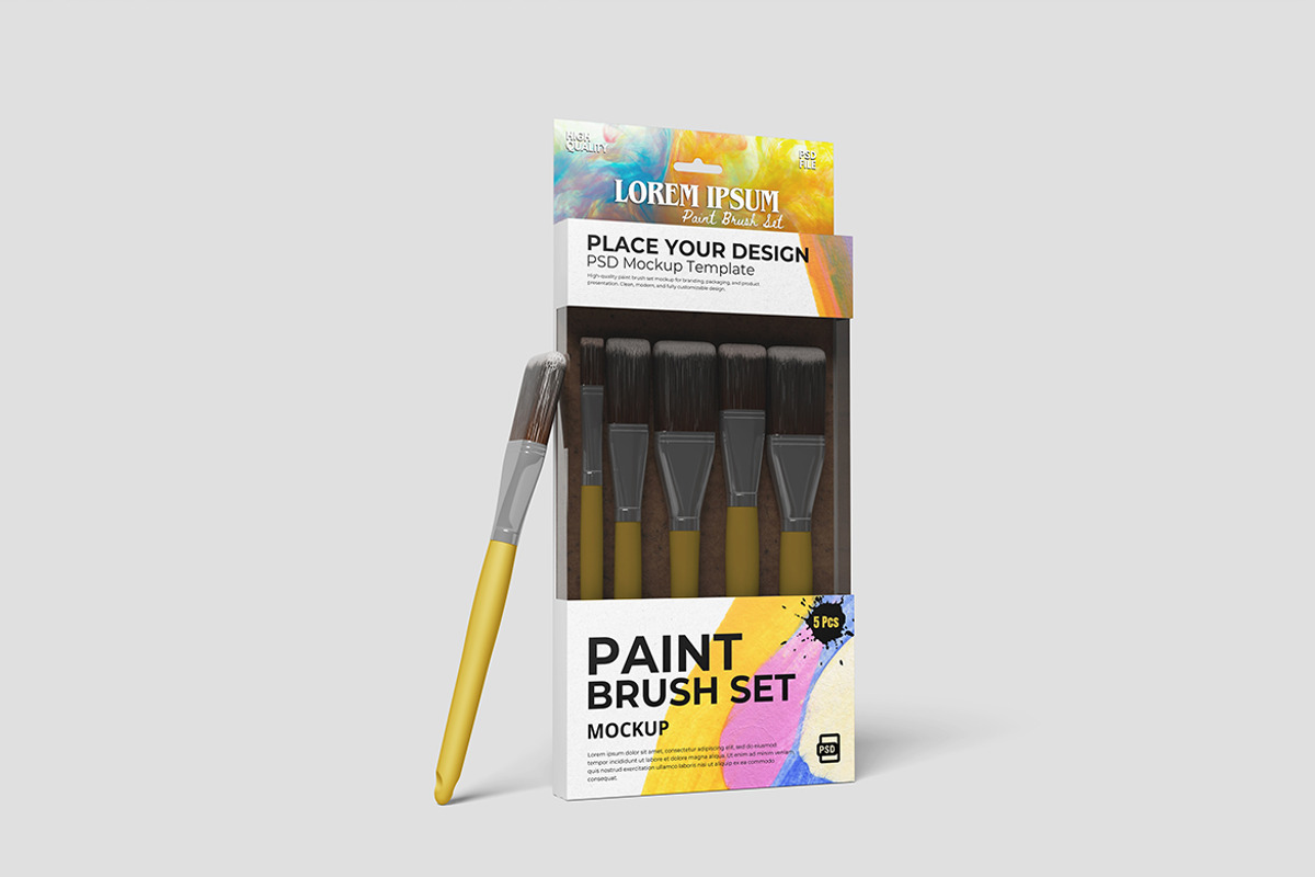 Paint Brush Set Mockup, a Product Mockup by bimockup (Photo 5 of 6)