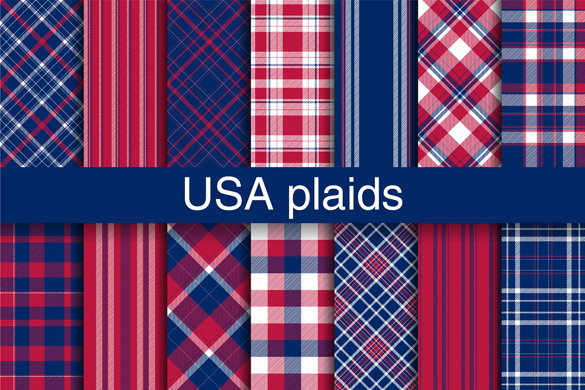 #56 USA Pattern Plaids EPS + JPG, a Pattern Graphic by Plaid4You (Photo 1 of 4)