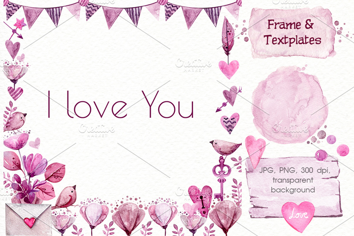 Watercolor Valentine's Day, a Decorative Illustration by Ksenia Markevych (Photo 4 of 8)