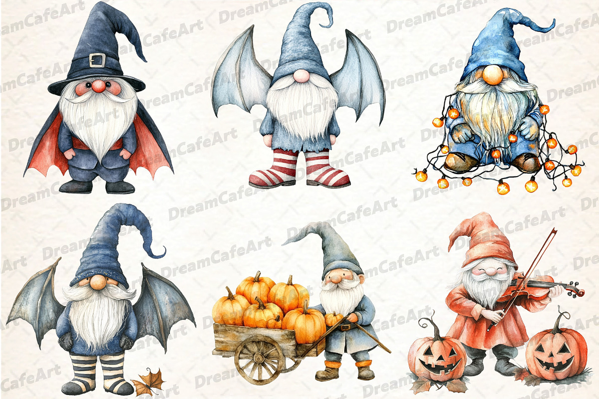 Gnomes Halloween Merry, an Illustration by DreamCafeArt (Photo 4 of 7)
