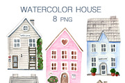 Watercolor colorful houses, an Illustration by Julia Bogdan (Thumbnail 2 of 3)