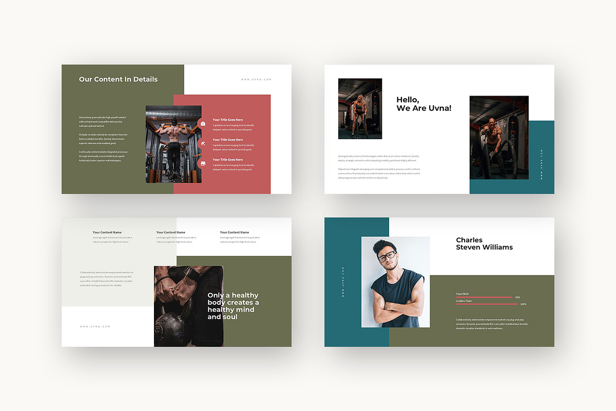 Uvna : Gym & Fitness Google Slides, a Presentation Template by Punkl Camp (Photo 4 of 16)