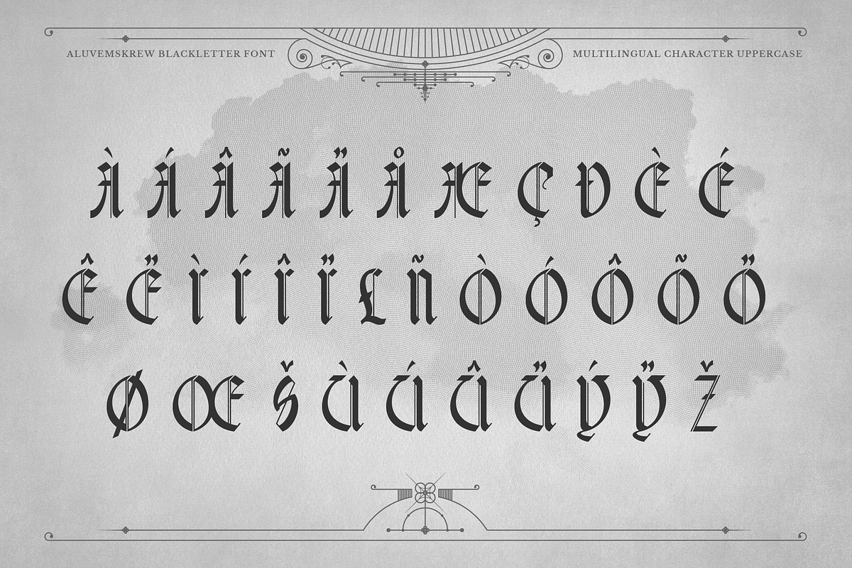 Aluvemskrew, a Blackletter Font by ilhamtaro (Photo 9 of 11)