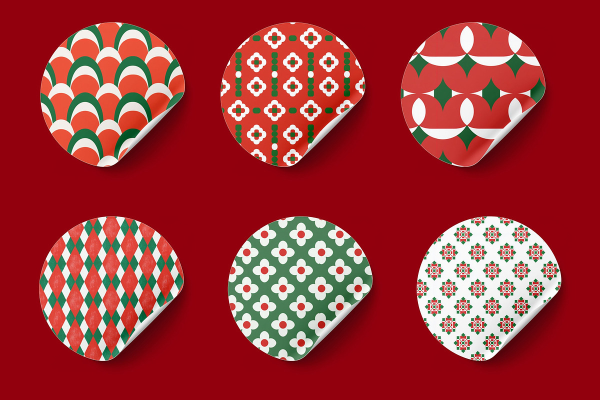Red,White & Green Decorative Pattern, a Pattern Graphic by Pattern Whimsy (Photo 6 of 9)