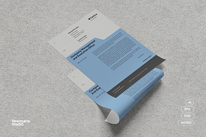 Simple Folder Theme Letterhead, a Stationery Template by Neermana