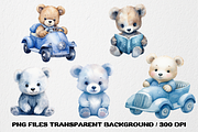 Watercolor blue baby bear clipart, an Animal Illustration by SindyPrintDesign (Thumbnail 3 of 3)