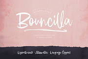 Bouncilla | Happy Brush Script Font, a Script Font by Ramona Schratt (Thumbnail 1 of 20)