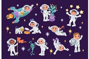 Kids Astronauts. Little Boys And