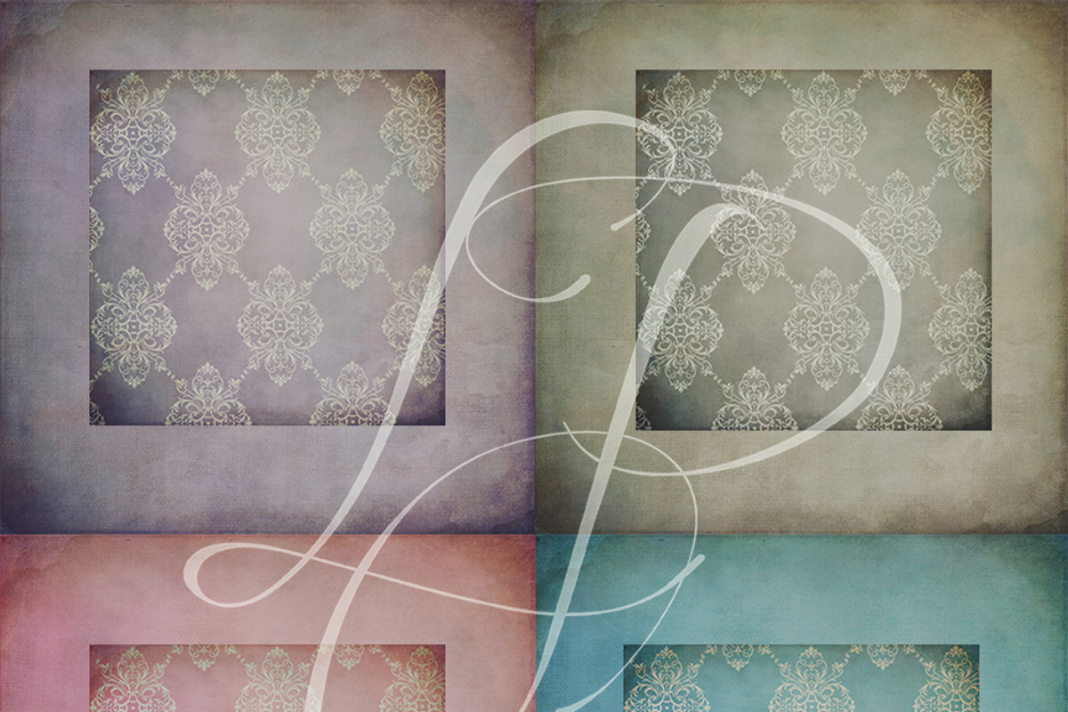 Jeweled Damask & Solids Backgrounds preview 3