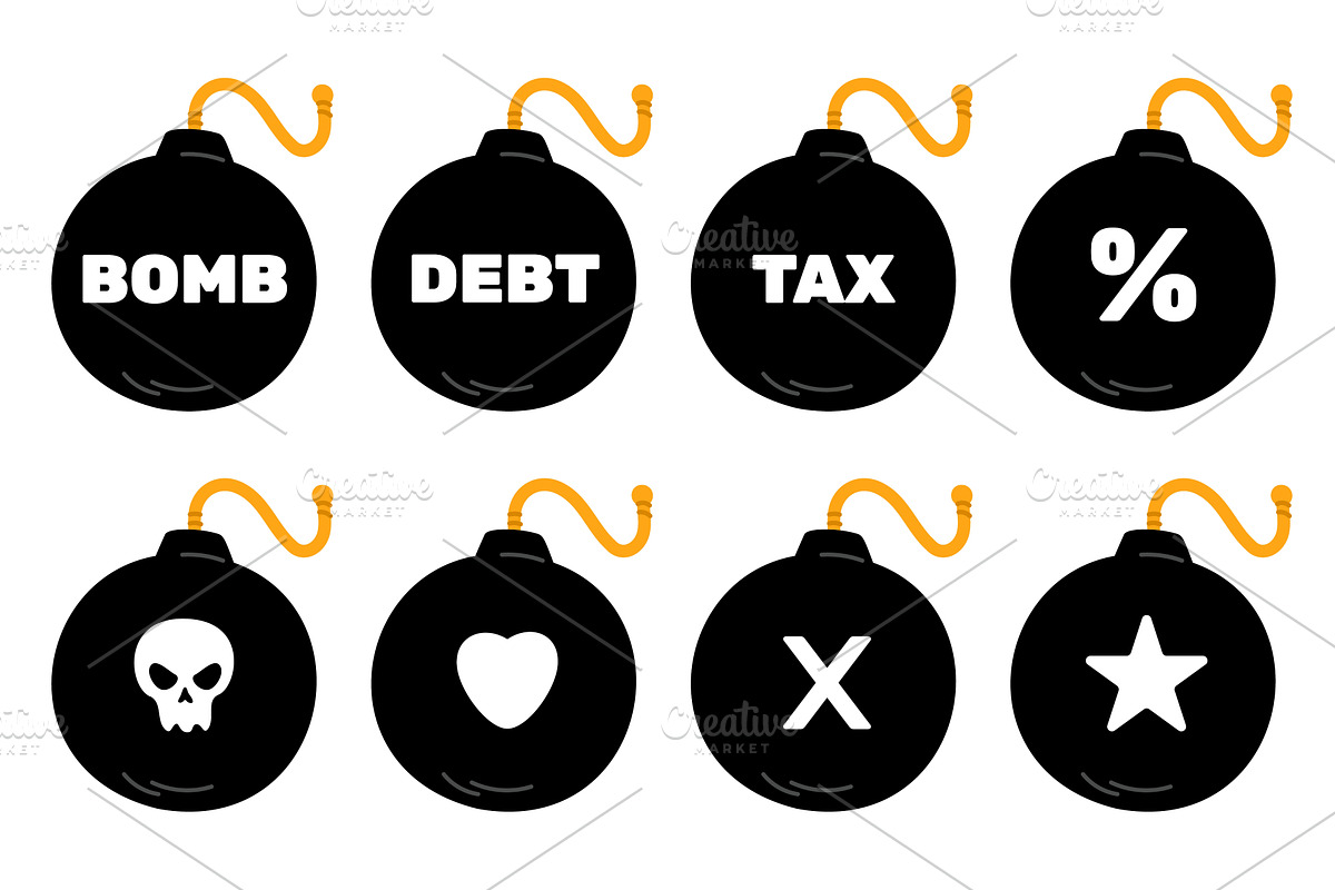 Round bomb with symbols. Dynamite, an Object Illustration by Vectorbuum