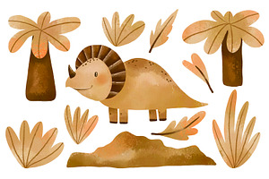Dinosaur and Jungle. Rainforest, an Illustration by the_myro