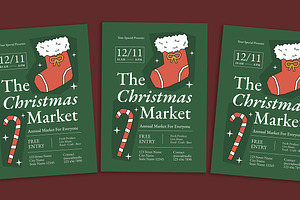 Modern Christmas Market Flyer, a Flyer Template by Gumico Studio.