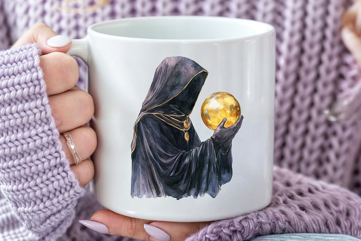 Creepy Black and Gold Halloween Clip, an Illustration by Rose Art (Photo 5 of 7)
