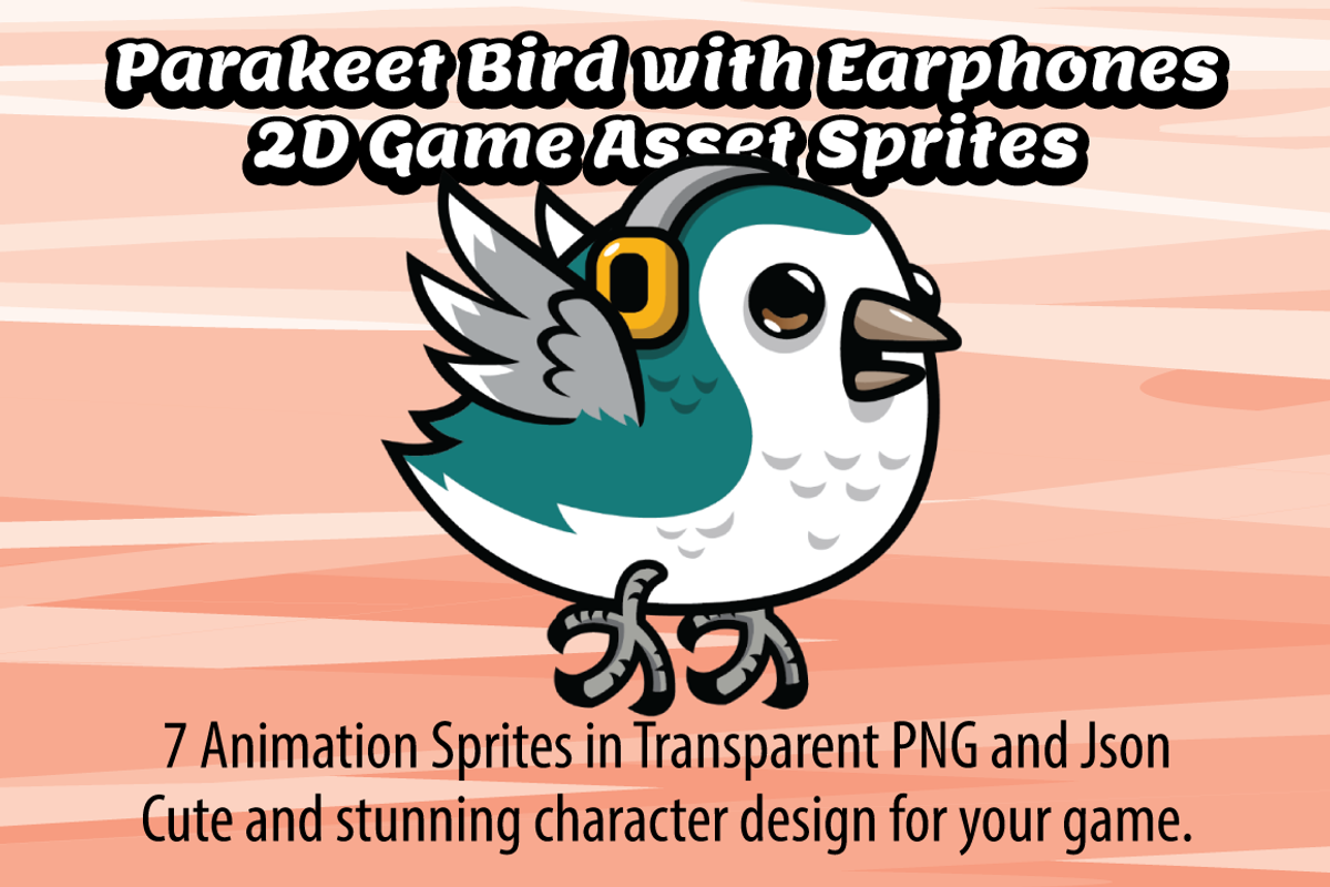 Parakeet Bird Sprites Game Asset, an Illustration by Heavtryq Design (Photo 1 of 2)