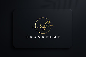 Letter RF Handwritten Signature Logo