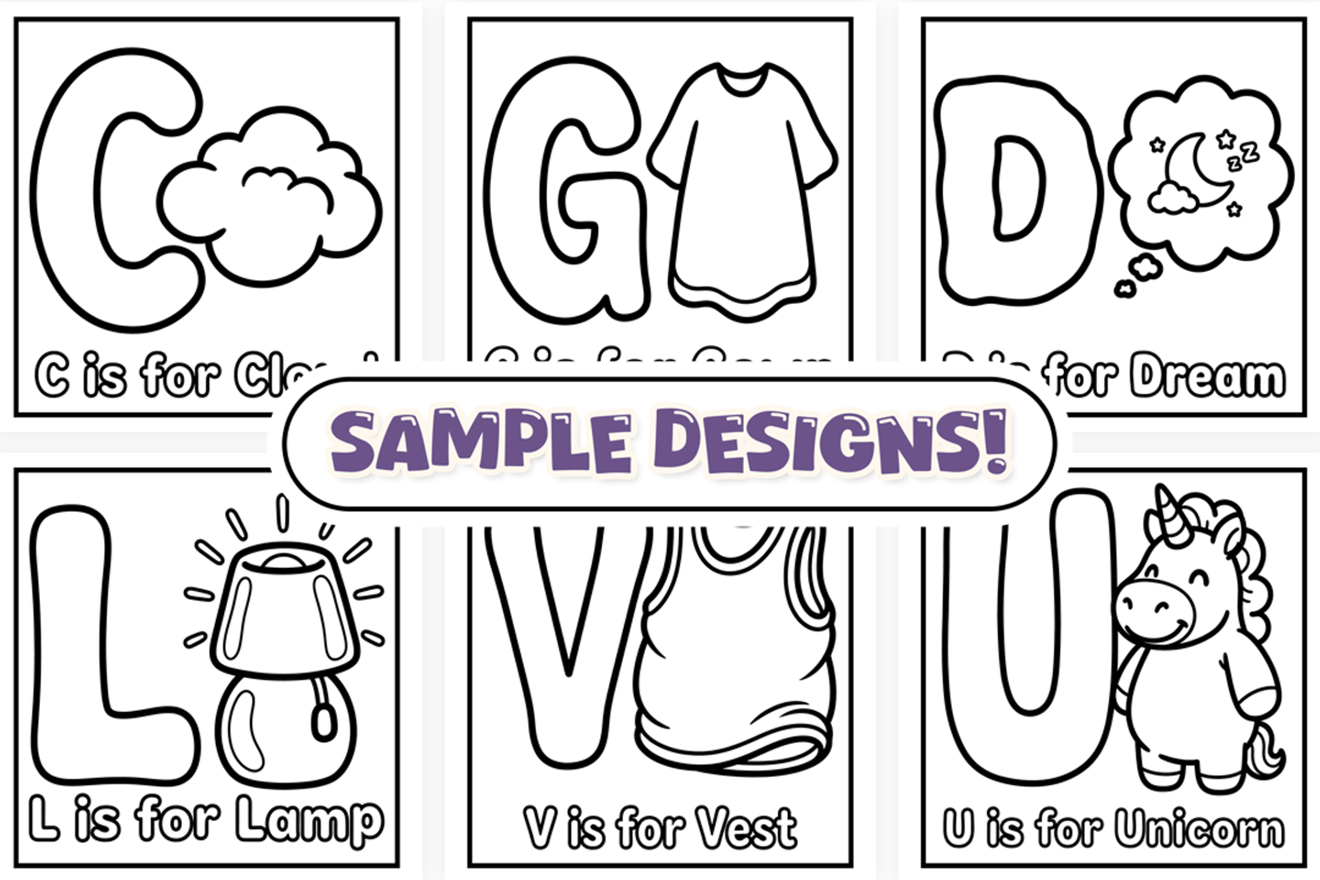 Bedtime ABC Coloring Book, an Object Illustration by Craftsbeefy (Photo 3 of 4)