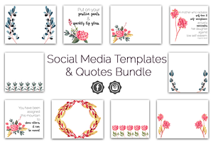 Botanical Watercolor FB/IG Bundle