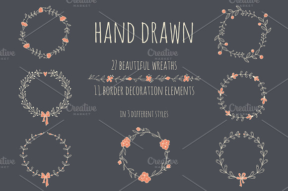 38 different wreaths & borders preview 5
