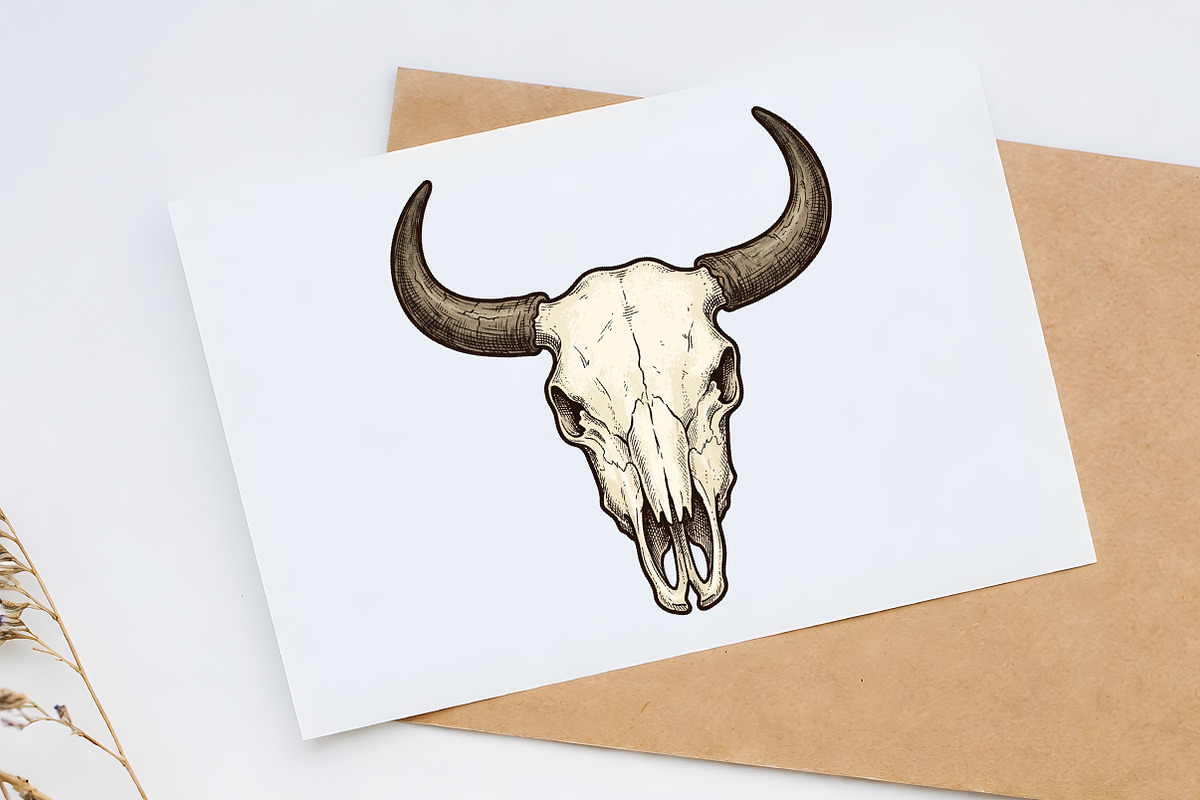 Rustic Cowboy Skull Sublimation PNG, a Seasonal Illustration by Canvas Craft (Photo 6 of 6)