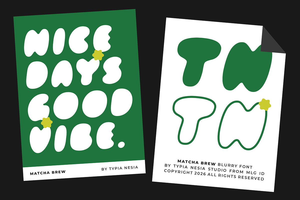 Matcha Brew - Blurry Bubble Font, a Sans Serif Font by Typia Nesia (Photo 3 of 12)