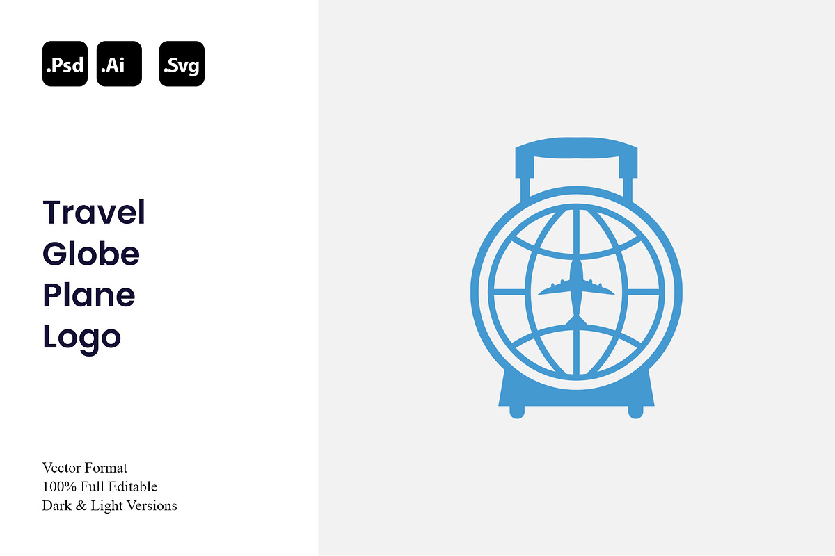 Travel Globe Plane Logo, a Branding & Logo Template by Luxury Logos (Photo 1 of 4)