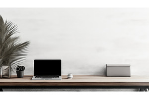 office computer table background ai, a Technology Photo by pikepicture