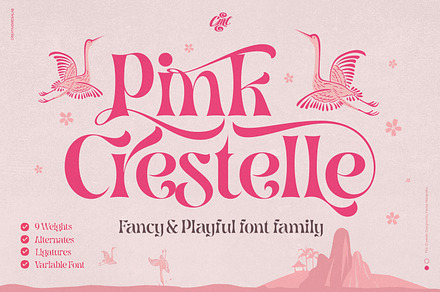 Pink Crestelle Font on Sale, a Slab Serif Font by creativemedialab