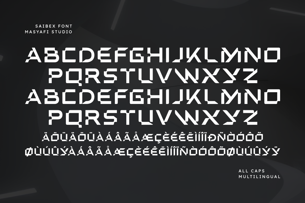 Saibex | Futuristic Technology Font, a Symbol Font by Masyafi Studio (Photo 2 of 8)