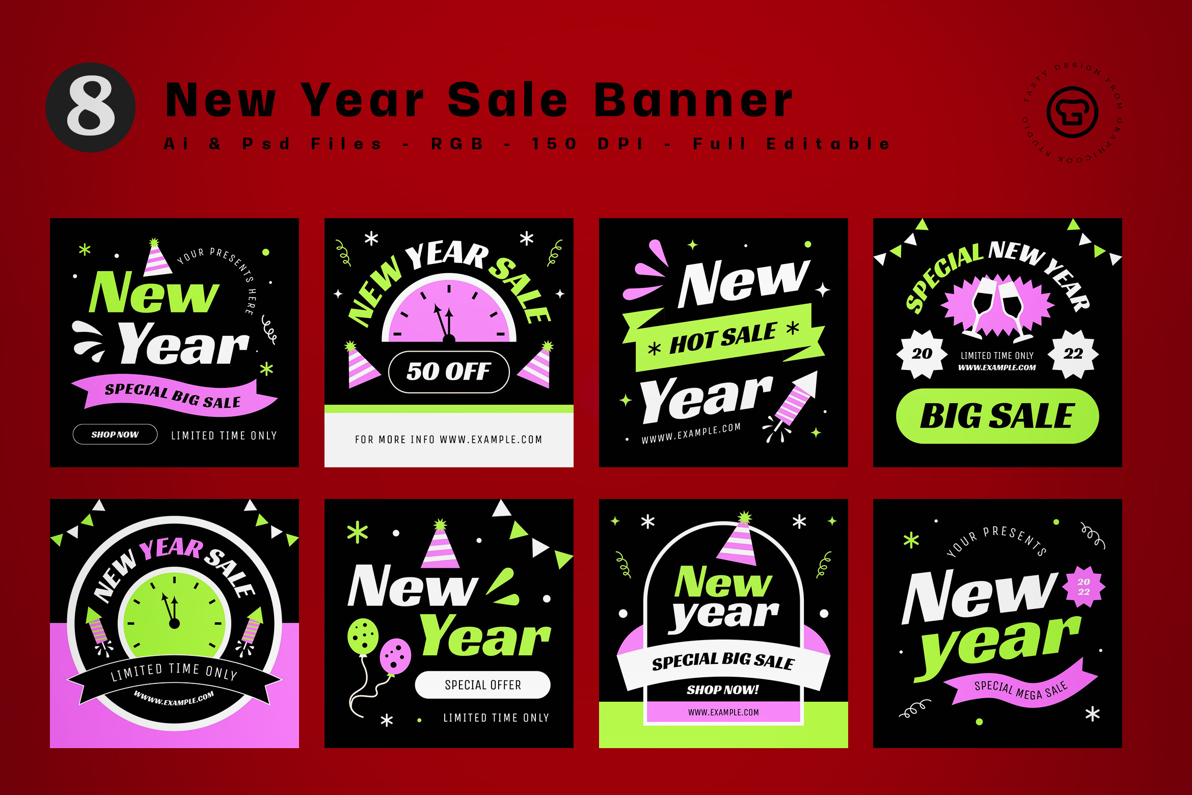 New Year Sale Banner by Graphicook  Creative Market