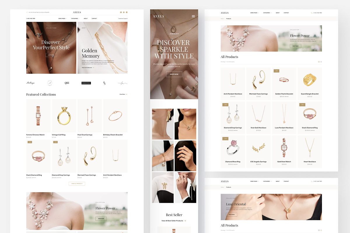Axels - Jewelry E-Commerce Framer, a Websites & App Template by peterdraw (Photo 3 of 7)