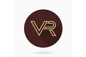 Fine Flat Icon With VR Logo, a Duotone Icon by FineArtStudio