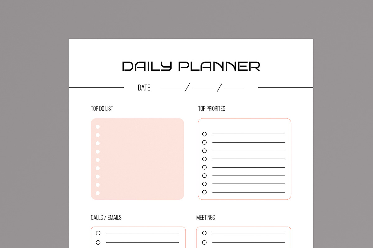 Minimal Personal Daily Planner, a Stationery Template by MightyDesign (Photo 4 of 8)