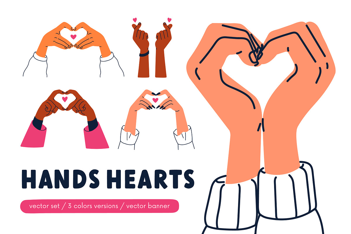 Hands making heart gesture set, a Person Illustration by Good Studio (Photo 1 of 10)